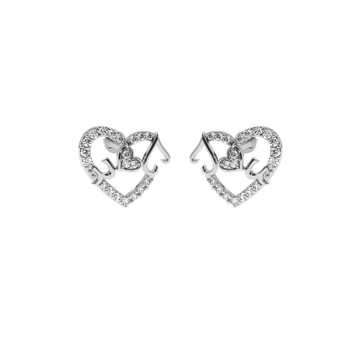 0.39 CT Musical Heart Lab Diamond Earrings | Elegant Gift